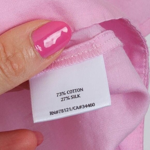 Eileen‎ Fisher Womens Silk Blend Button Down Blouse Size M Pink 3/4 Sleeve Boxy - Picture 6 of 9